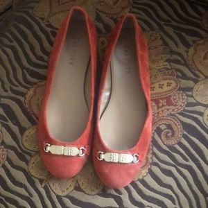 Burnt orange suede flats